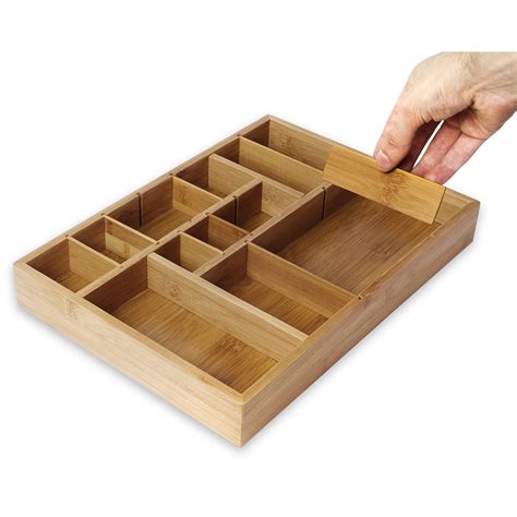 Kitchen Drawer Organizer with Removable Dividers - Silverware Organizer ...