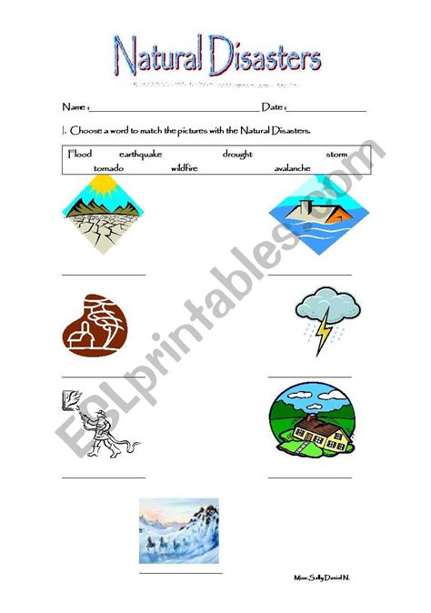 natural disasters - ESL worksheet by salita30