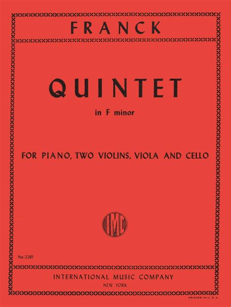 Franck Piano Quintet Sheet Music - Classical Chamber Music