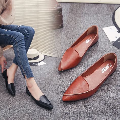 JYRhenium 2018 Autumn Women Flats Breathable Shoes Soft Leather Flats ...