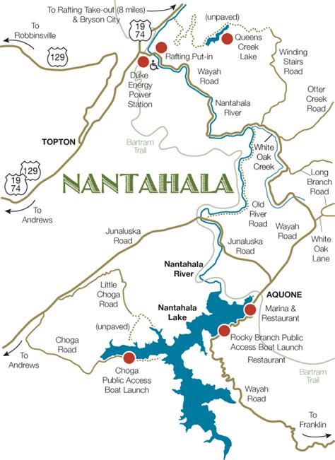 Detailed map of the Nantahala Community | Nantahala, Topton, Fishing maps