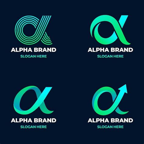 Free Vector | Gradient alpha logos pack