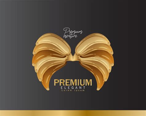 Golden Wings Logo design vector template Circle shape. Luxury corporate ...