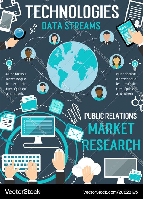 Technologies data streams digital poster Vector Image