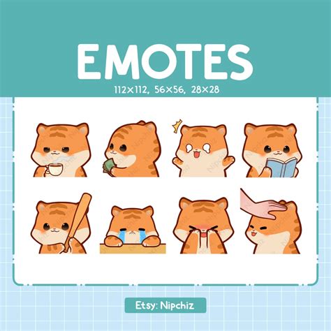 Tiger Emotes Cute Emoji Pack 8 Tiger Emotes for Streaming Bundle Emotes ...