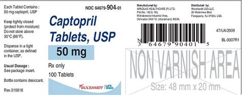 Captopril Tablets - FDA prescribing information, side effects and uses