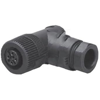 TURCK ELEKTRONIK B 8241-0/PG9/LABEL Right Angle, M12, Connector, U2-12965, Black, Female, 4 PIN ...