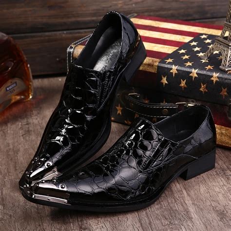 2018 New Fashion Stage Show Shoes Men Business Patent Leather Men's ...