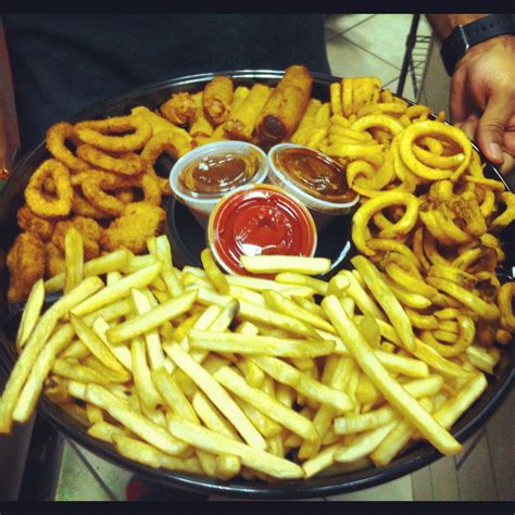 Ever try our Appetizer Platter? French Fries, Spicy Fries, Onion Rings, Veggie Chicken Nuggets ...