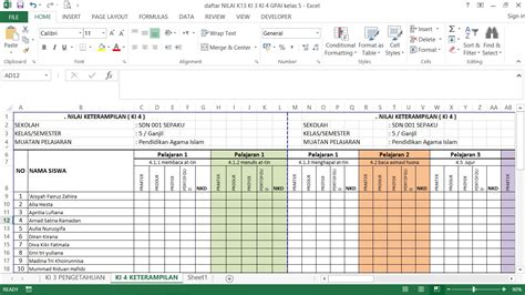 Format Penilaian Siswa Sma | Berkas Belajar