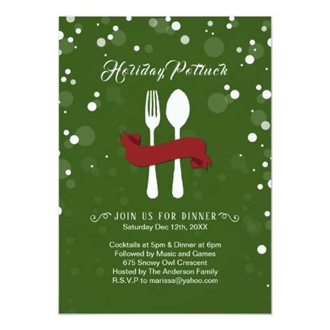 Holiday Potluck Dinner Invitation | Zazzle.com