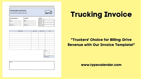 Free Printable Trucking Invoice Templates [Excel] Sample
