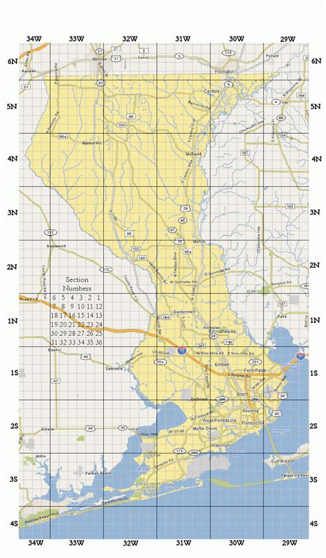 State And County Maps Of Florida - Map Of Escambia County Florida ...