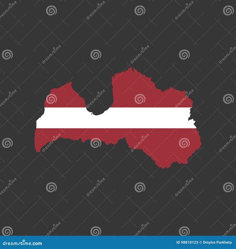 Latvia flag and map stock vector. Illustration of icon - 98810123