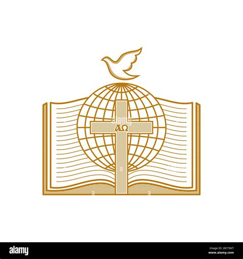 Church logo. Christian symbols. Open bible, cross and globe Stock Vector Image & Art - Alamy