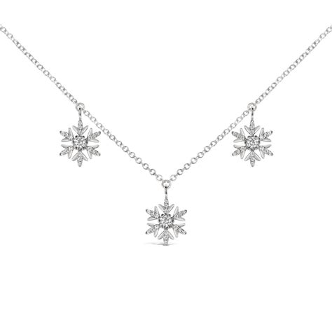 Triple Snowflake Diamond Necklace | 14K Gold | Kajal Naina