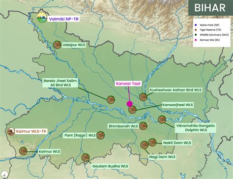 Bihar National Parks, Tiger Reserves, Wildlife Sanctuaries & Ramsar Sites