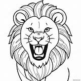 Majestic Lion Roaring Coloring Page 22144 17949 sketch template