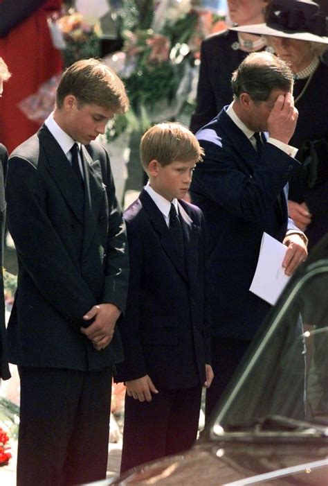 Prince William, Prince Harry and Prince Charles mourn at Princess ...