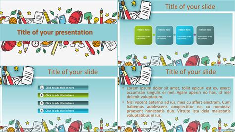 Free school supplies PowerPoint template