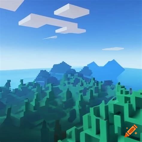 Low poly minecraft landscape on Craiyon