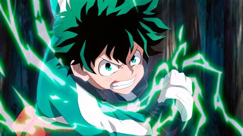 Download wallpaper 2048x1152 izuku midoriya, angry, anime boy, art, dual wide 2048x1152 hd ...