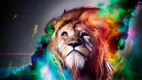 Colorful Lion Wallpaper Lion Live Wallpaper, Animal Wallpaper, Abstract ...