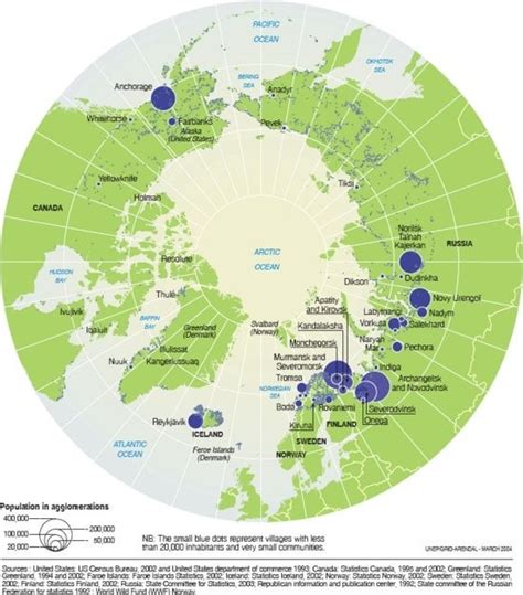 Arctic Map of Population Centres [550 × 626] : r/MapPorn