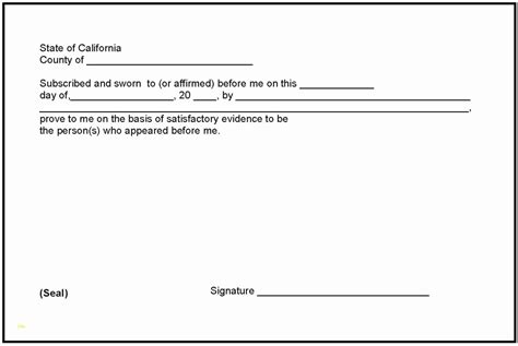 Notary Signature Line Template