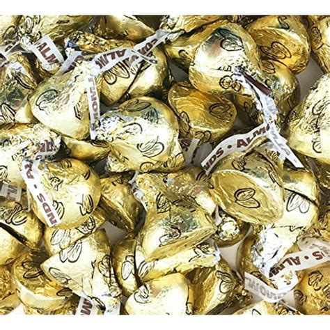 CrazyOutlet Gold HERSHEY'S KISSES with Almonds 2 pounds - Walmart.com - Walmart.com