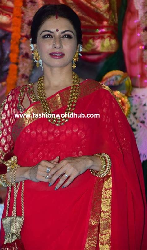 Bhagyashree in Red saree | Fashionworldhub