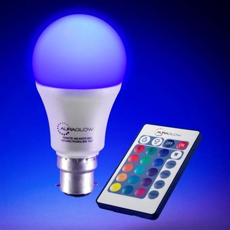 AURAGLOW 10w Remote Control Colour Changing LED Light Bulb - B22 - Auraglow LED Lighting