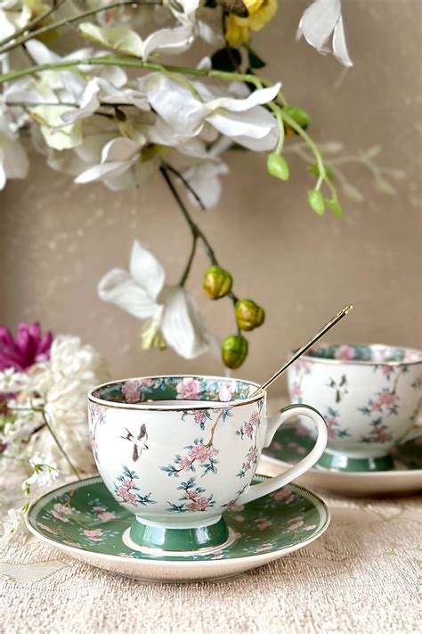 White Finest Premium Porcelain Floral Embossed Cup & Saucer Set by Vigneto at Pernia's Pop Up ...