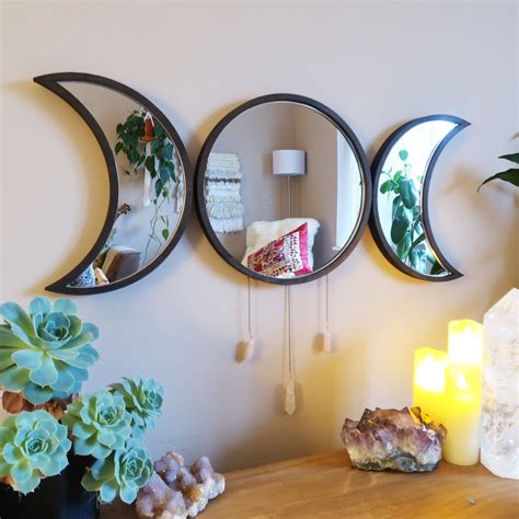 Goddess Triple Moon Mirror Crystal wall hanging - coppermoonboutique | Moon decor, Decor, Boho ...