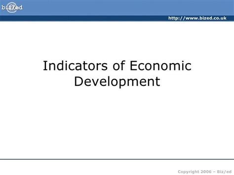 Indicators Of Economic Development