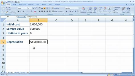 Calculate Straight Line Depreciation Formula