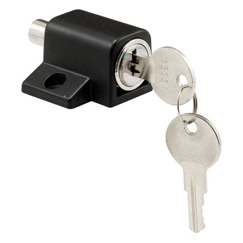 Prime-Line Black Push-In Sliding Door Keyed Lock-S 4005 - The Home Depot