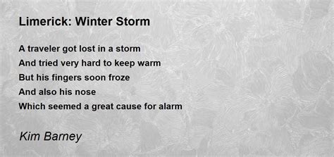 Limerick: Winter Storm - Limerick: Winter Storm Poem by Kim Barney