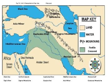 Mesopotamia fill in the blank color map by Middle School World History