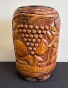 Hand-Carved 3pc Wooden Vase - Bartlett Auctions Inc.