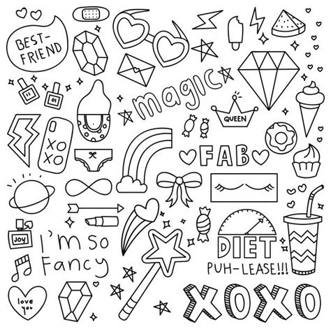 Cute Girl Things Doodle Element | Doodle girl, Doodles, Cute drawings