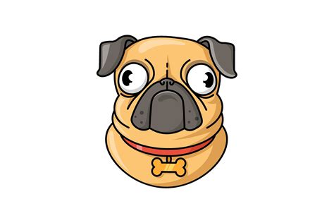 Funny Pug Flat Sticker. Adorable Pug Dog Graphic by pch.vector ...