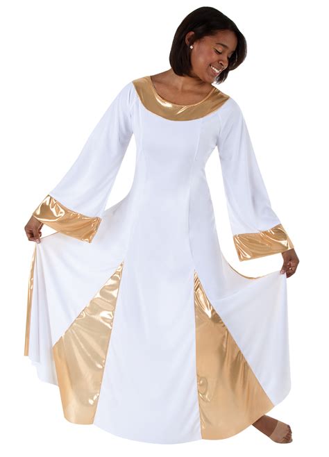 4X Gold Metallic Praise Dance Overlay - Metallic Overlay Tunic Rejoice ...