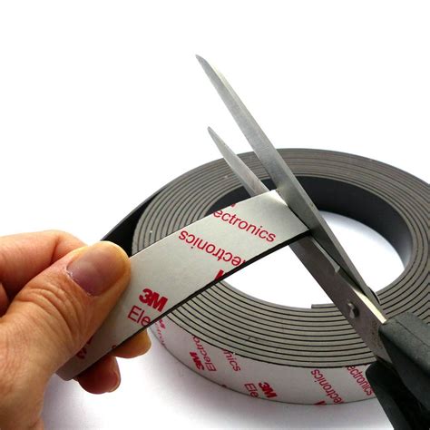 Flexible Magnetic Tape Strip with 3M adhesive 1,6mm x 25mm x 100cm, very strong Flexible ...