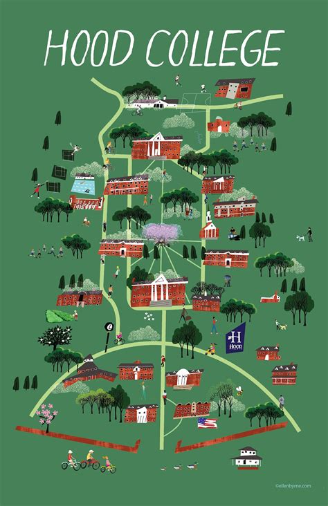 Hood College Illustrated Map - Etsy