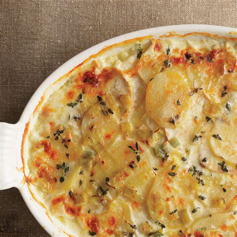 Potato & Celery Root Gratin with Leeks Recipe | Epicurious