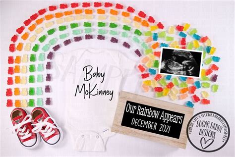 Rainbow Baby Announcement Digital File Personalized Social | Etsy in ...