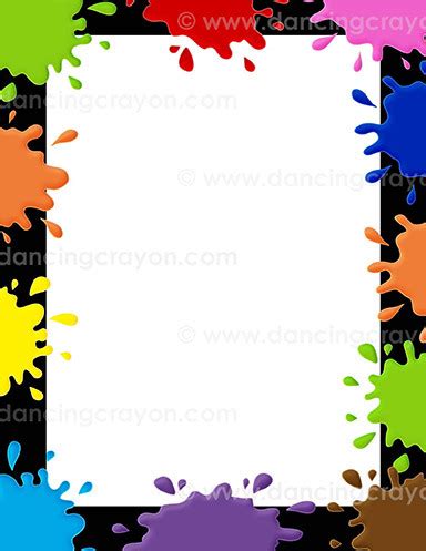 Paint Splatter Border: Clip Art, Page Border, and Vector Graphics ...