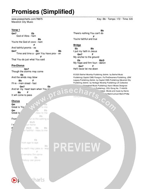 Promises (Simplified) Chords PDF (Maverick City Music) - PraiseCharts