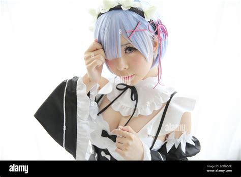 Japan anime cosplay girl in white tone Stock Photo - Alamy